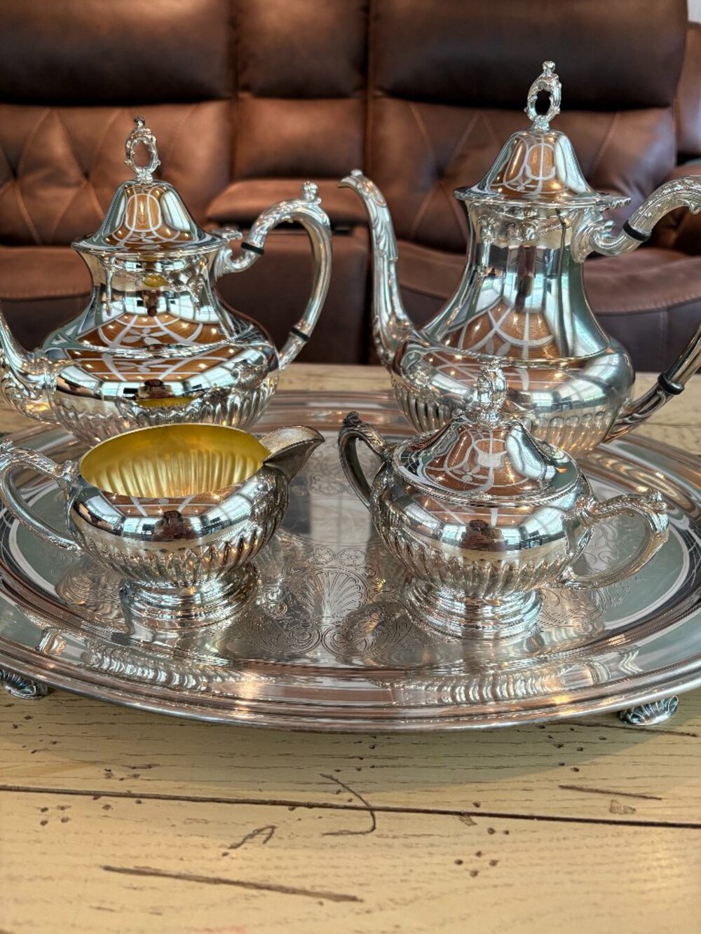 Vintage Oneida Silver Plated 5-piece Coffee & Tea Set